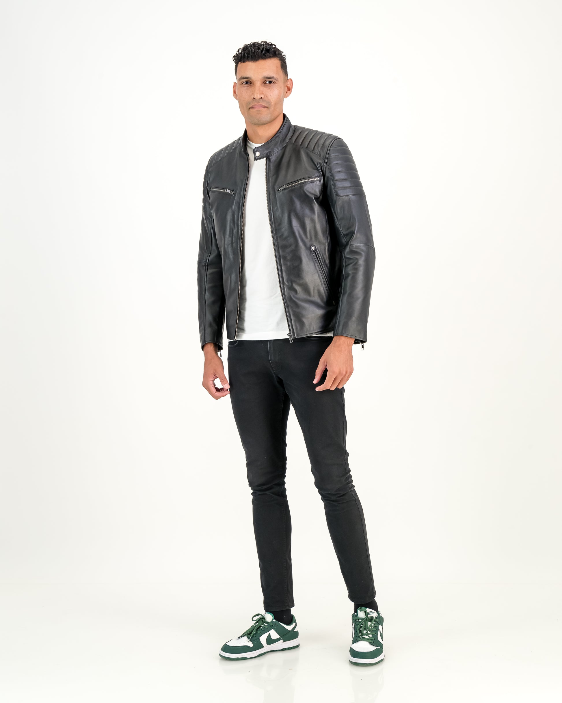Men's Billy-J Black Leather Jacket- Supreme Leather Supreme Leather