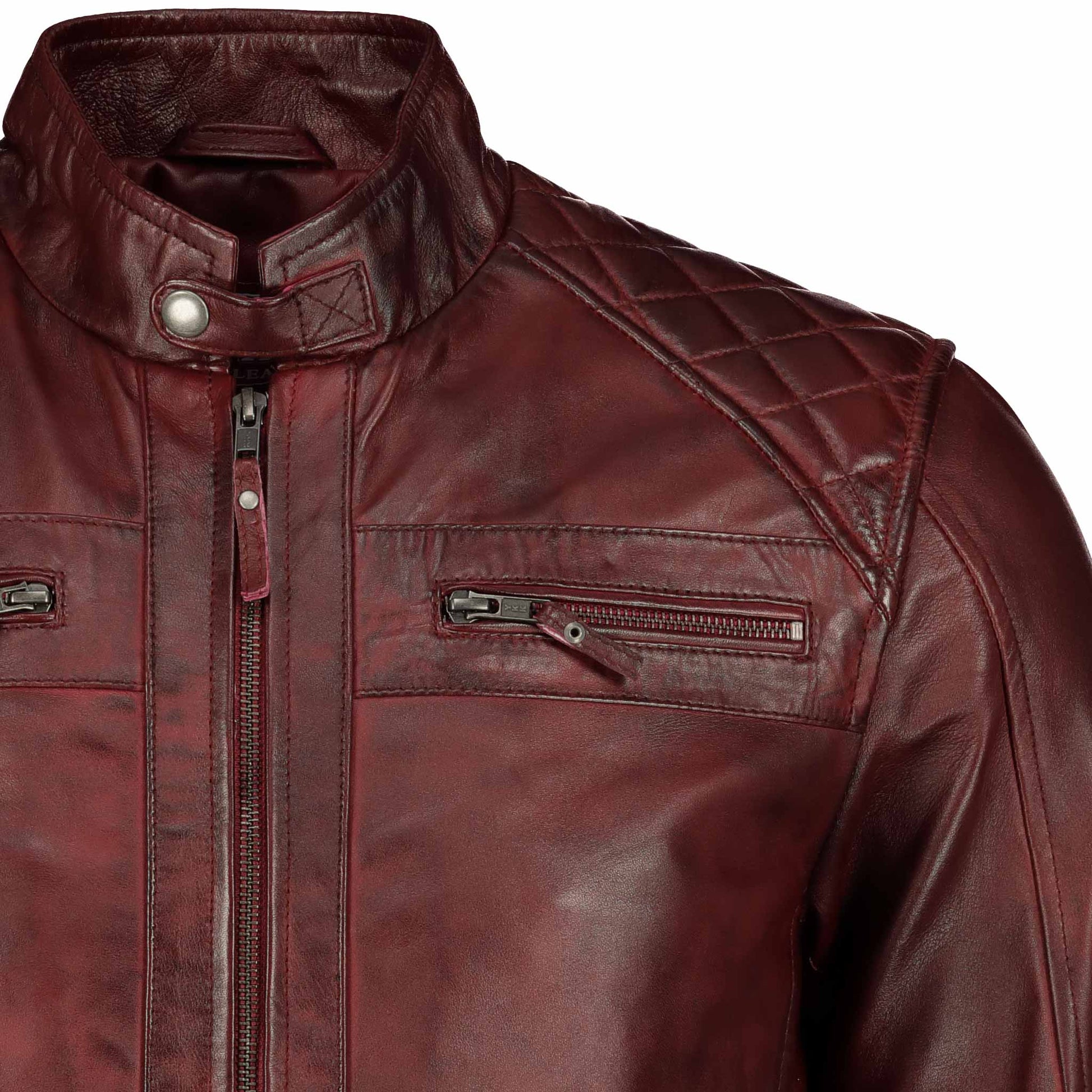 Elite Slim Fit Leather Jacket (Ox Red)- Supreme Leather Supreme Leather