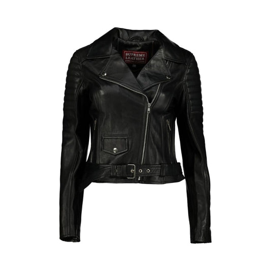 Women's Cargo Biker 100% Leather Jacket- Supreme Leather Supreme Leather
