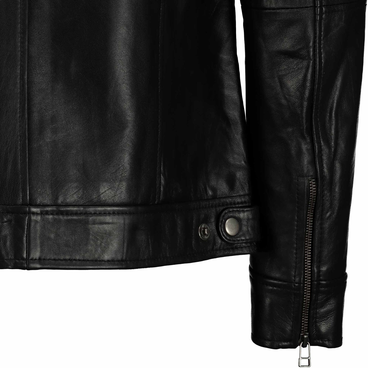 Men's Black Elite Slim Fit leather Jacket (Black)- Supreme Leather Supreme Leather