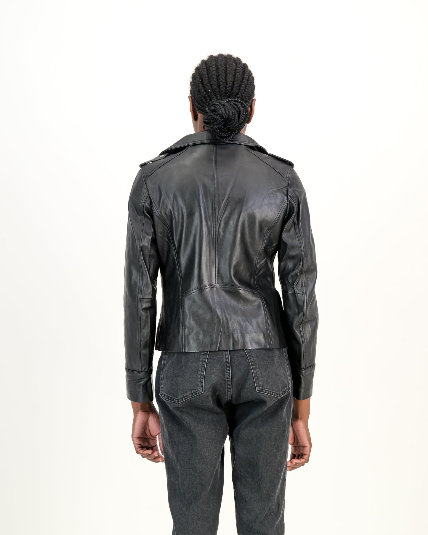 Women's Lady Jane Black Slim Fit 100% Napa Leather Jacket - Supreme Leather Supreme Leather