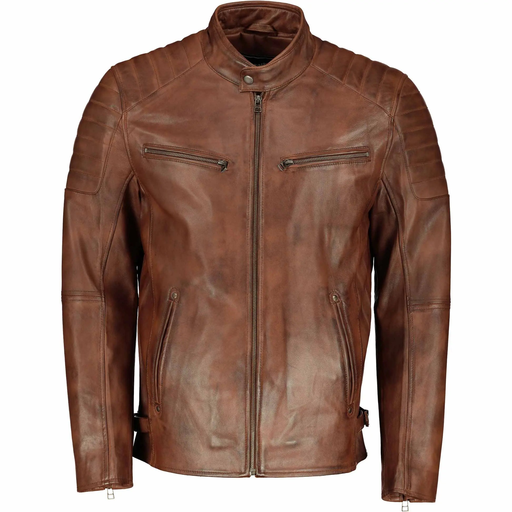 Men's Billy-J Leather Jacket (Waxed Brown)- Supreme Leather Supreme Leather
