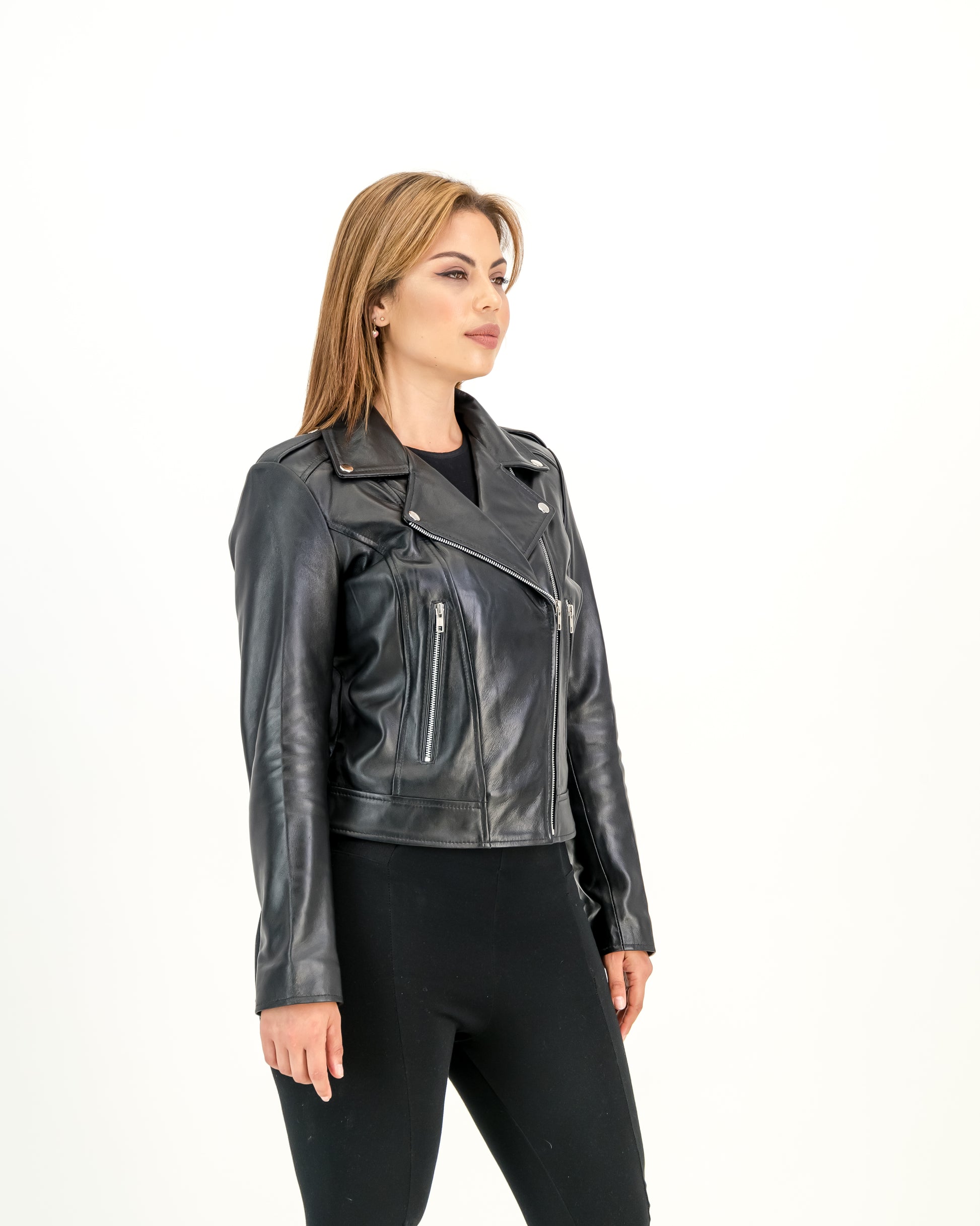 Women's Siciliana Leather Biker Jacket Verrati