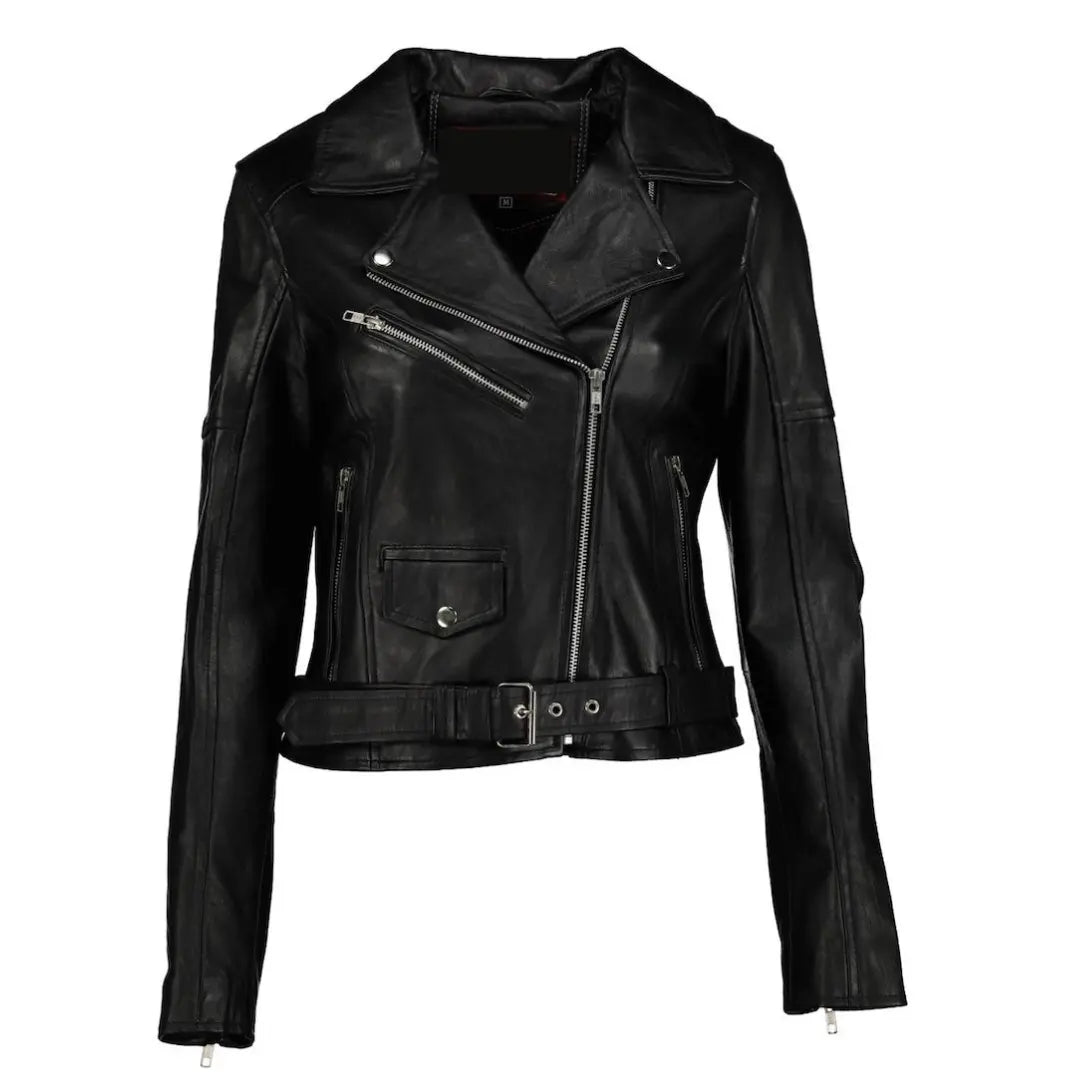Women's Donna Leather Biker Jacket - Verrati Verrati