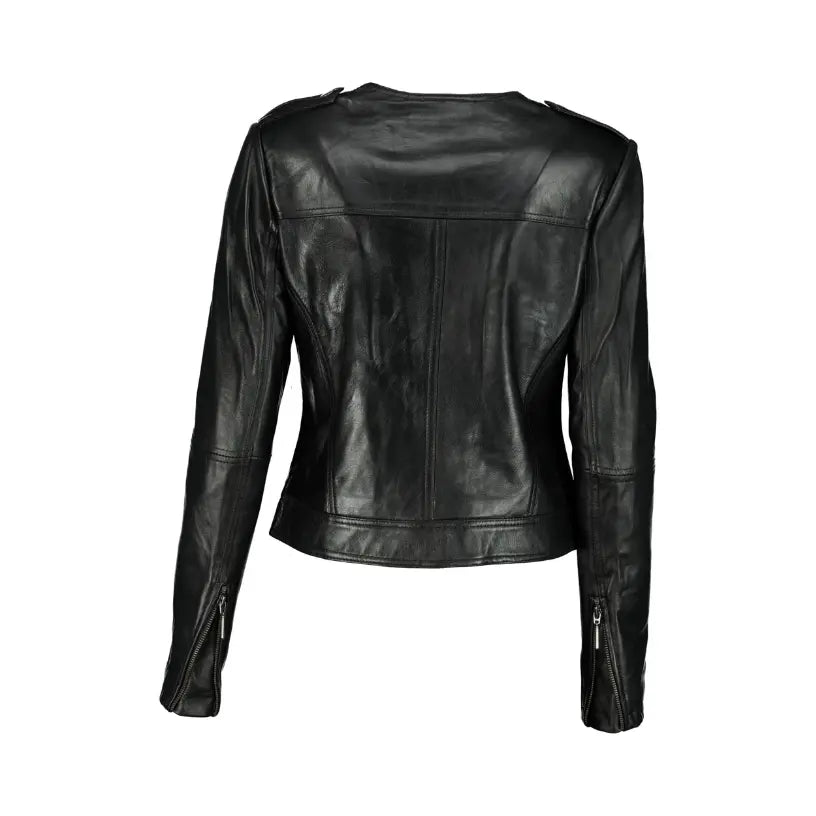 Women's Luna Biker Leather Jacket (Black) - Supreme Leather - Supreme Leather Supply 