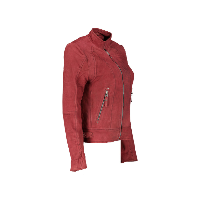 Women's Elba Leather Jacket (Snuff Red) - Verrati - Supreme Leather Supply 