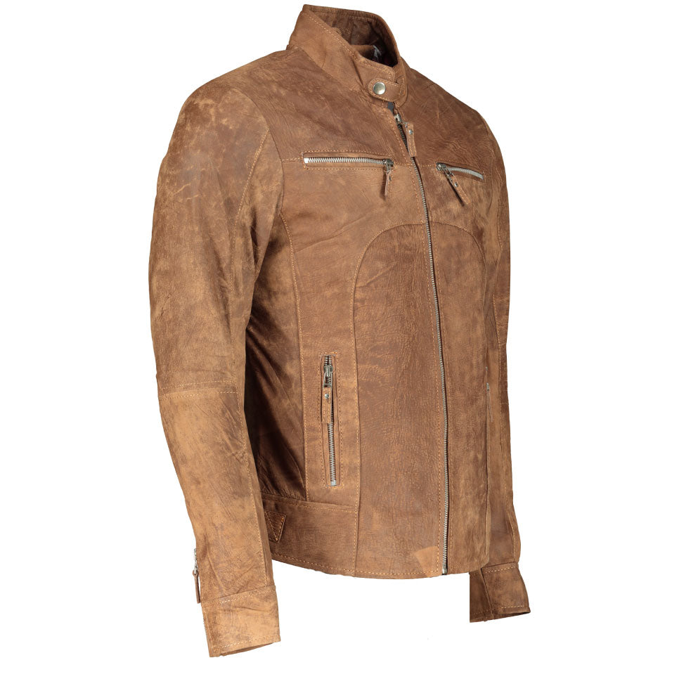 Classic Slim Fit Leather Jacket (Rusty Brown)- Supreme Leather Supreme Leather