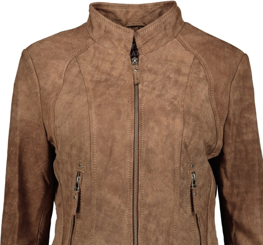 Women's Bella Rusty Brown 100% Napa Leather Jacket- Supreme Leather - Supreme Leather Supply 