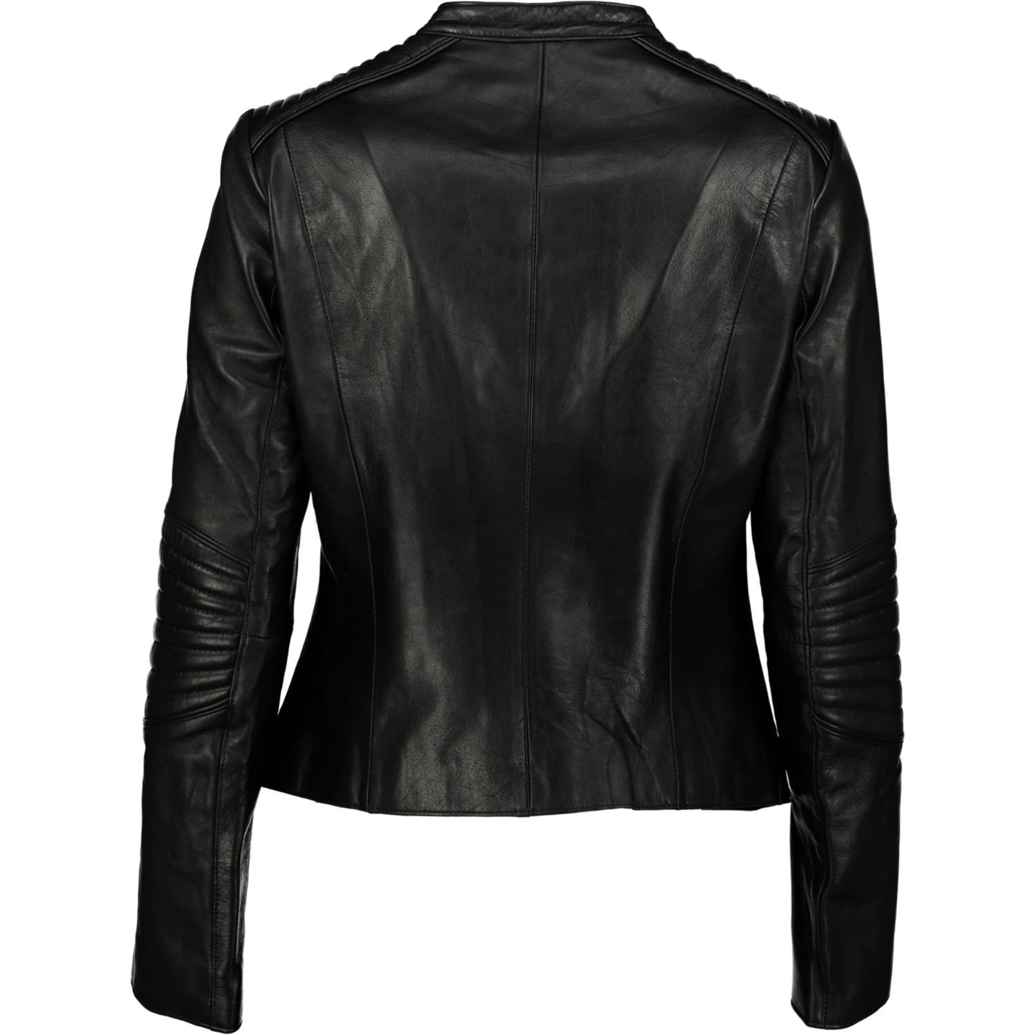 Women's Moto Black Slim Fit 100% Napa Leather Jacket - Supreme Leather - Supreme Leather Supply 